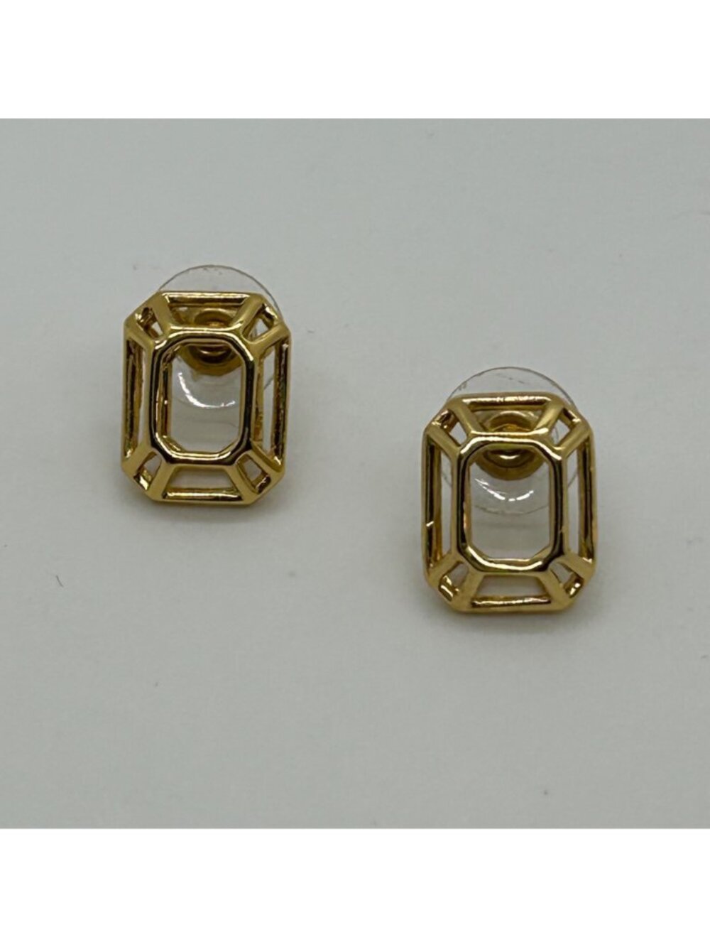 Kate Spade Freeze Frame Earrings Gold Geometric StudsRectangle Modern Minimalist - Picture 5 of 11